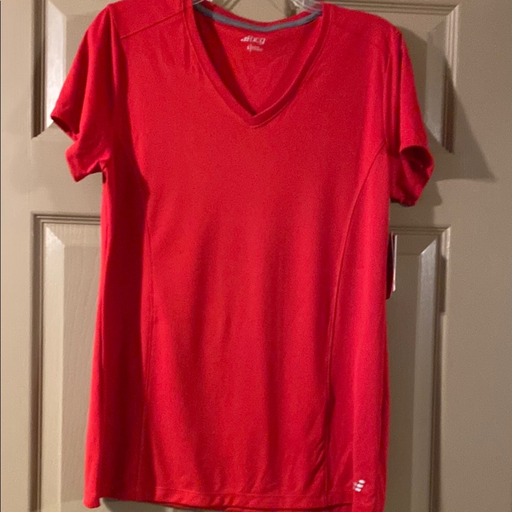 BCG Women's moisture wicking Red V-Neck Top